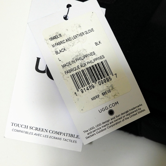 UGG FABRIC & LEATHER GLOVES - Picture 5 of 7